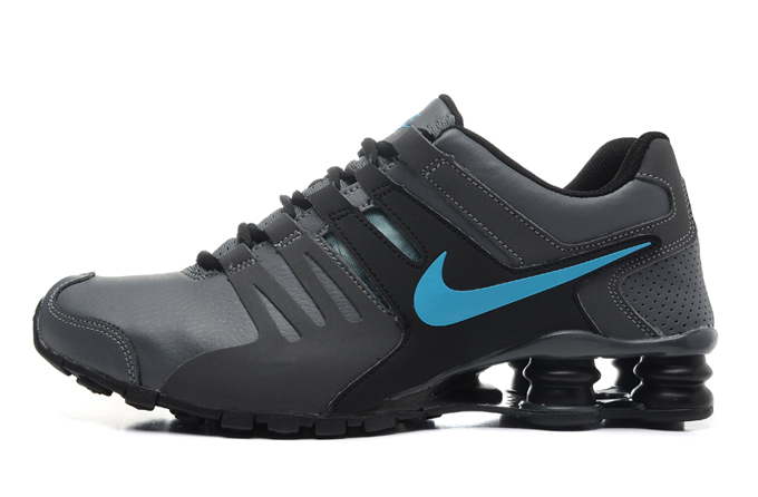 Nike Shox Actuel Sombres Les Chaussures Gris Bleu Mens